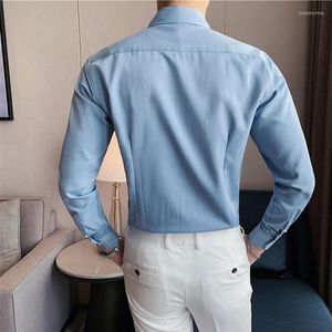 Herren Casual Shirts 2023Men British Windsor Kragen Langarmhemd Herren Business Slim Fit Kleid Trend Brand Fashion Korean Solid Color