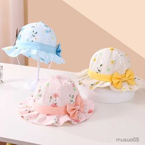 Caps chapéus fofos bowknot bebê chapéu chapéu de flor de flor bebê menino meninas chapéu de sol lar amplo garotas princesas pescadores gorras gorras