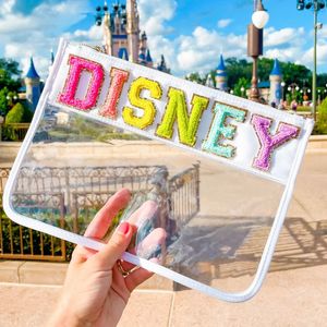 Cosmetic Bags Cases Factory Direct Sell Letter Patch Transparent PVC Cosmetic Bag Clear Travel Make Up Pouches Snacks Organizer Birthday Party Gift 230505