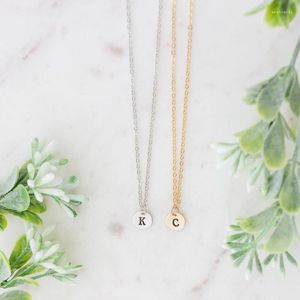 Pendant Necklaces Children's Stainless Steel Initial Letter Necklace Cute Simple Collar Jewelry Boys And Girls Holiday Gifts