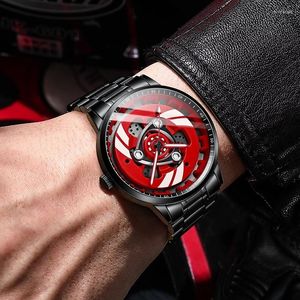 Нарученные часы вращающиеся мужские часы водонепроницаемые колесные часы для автомобиля rim Quartz Sports для мужчин Мужские часы вращение