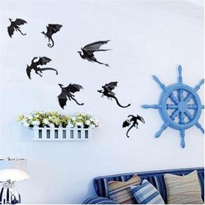 Wall Stickers 7pcs/Lot 3D Gothic Dragon Sticker Inspired Wallpaper Anime Home Room Decor Decoration Attack On Titan