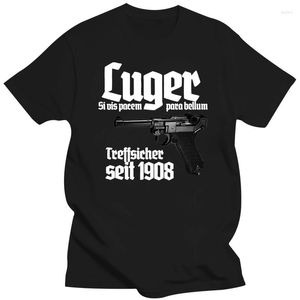 Herren T-Shirts Luger Premium T-Shirt Gun 08 Parabellum Self-Loading Pistol Germany Teenage Top T-Shirt