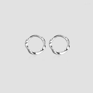 Studörhängen Trendig enkel geometri Twisted Hoop Ear Rings for Women Silver Color Designer Piercing smycken dagligen