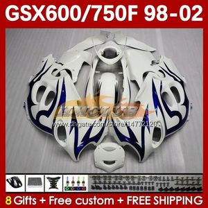 Rairing dla Suzuki Katana Blue Flames GSXF 600 750 CC 600CC GSXF600 GSXF-750 169NO.119 GSX750F GSX600F 750CC 1998 1999 2000 2001 2002 GSXF750 GSXF-600 98 99 00 01 02 Body Body