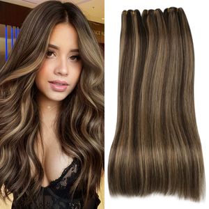 Hair Wefts Moresoo Human Weft Brazilian Machine Remy Natural Straight Weaving Bundles 100g Per Sew in Extensions 230505