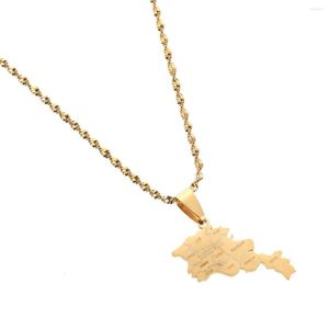 Chains Stainless Steel Gold Color Country Armenians Cities Armenia Map Pendants Necklaces For Women Men Girls Silver Jewelry Gifts