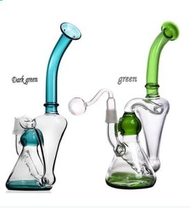 8.6inchs Bägare Base Dab Rigs Glass Bong Hookahs Shisha Smoke Glass Water Pipes Recycler med 14mm fog