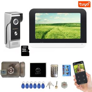 Telefones de portas de vídeo Intercomunicador de telefone Wi -Fi com bloqueio para casa 1080p Doorbell Câmera Suporte