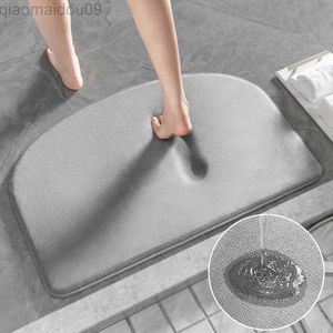 Bath Mats Non-slip Bathroom Rug Super Absorbent Bath Mat Memory Foam Carpet Bathtub Side Floor Rugs Shower Room Doormat Toilet Footpad AA230506