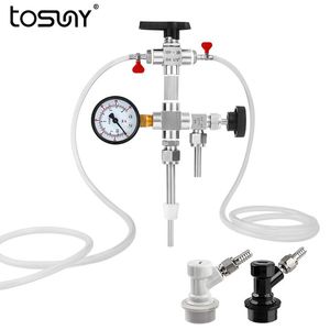 Herstellung von Bierflaschenfüllern mit Manometer, Gegendruckfüller-Set, Edelstahl-Abfüllstab für das Brauen von Bier zu Hause, Bar-Werkzeuge