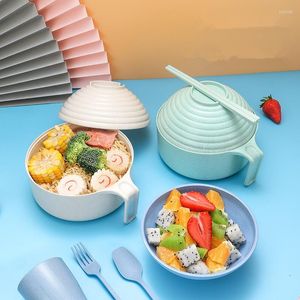 Servis uppsättningar Instant Noodle Bowl Creative Lounch Boxes For With Hands Container Rice Soup Bowls