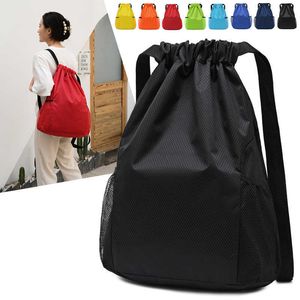 Sport Bags Portable Sport Gym Bags Drawstring Sack Polyester Waterproof Oxford Pack Outdoor Basketball Football Volleyball Storage Backpack G230506