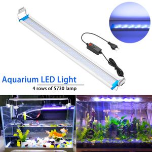 Aquariums Lighting Super Slim LEDs Aquarium Aquatic Plant Light 1871CM Extensible Waterproof Clip on Lamp For Fish Tank Blue white light 230505
