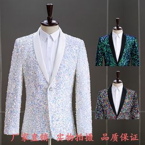 Men s Suits Blazers HOO 2023 Colorful Sequin Fashion DJ blazer Bar Stage Performance Suit Host Singer Color 230506