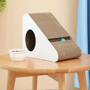 Brinquedos roer brinquedo tripé gatos scratchers grande papel ondulado casa para animais de estimação com bolas produto do cão túnel material pós raspador coisas para animais de estimação