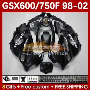 Matowe czarne korpus dla Suzuki Katana GSX600F GSXF600 GSXF750 GSXF 600 750 CC 98 99 00 01 02 169NO 9 600CC 750 cm3 GSX750F GSXF-600 GSX329Q