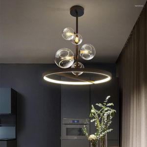 Люстры итальянская дизайнерская домашняя столовая нордическое стеклянное светодиодное светодиодное освещение подвесная лампа подвесная прикроватная лампа