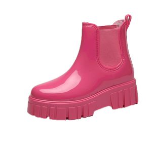 Rain Boot Rain Boots Warmproof Rubber Shoes Lady Nonslip Booties British Style Rainboots 230505