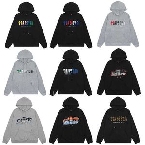 Tasarımcı Giyim Erkek Sweatshirt Hoodie Trapstar Niş Nakış Harf Kapşonlu Triko Erkek Peluş Kaplan Başı Havlusu İşlemeli Kazak Trendy Hip-Hop Ceket