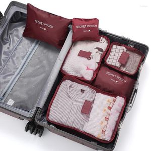 Duffel Çantalar 6 PCS Seyahat Kıyafetleri Depolama Su geçirmez Taşınabilir Bagaj Organizatör Çantası Paketleme Renkleri Yerel Stok 2023 Satış