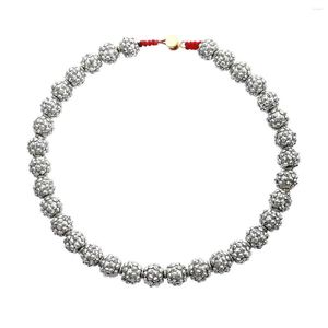 Подвесные ожерелья Miwens Sparkly Silver Color Имитация Кристаллическое круглое шариковое колье для женщин -плетена