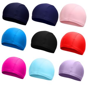 Mens Candy colori Cuffia da nuoto unisex Cuffia da doccia per adulti in tessuto di nylon Cuffia da bagno impermeabile Cappello da nuoto solido dh8616