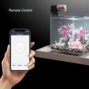 Matare WiFi Auto Fish Feeder med röstkontroll Support App Remote Control Automatisk matningsanordning Timing Foder Akvariumtillbehör