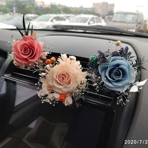Decorative Flowers Rose Preserved Flower Finished Car Decoration Clip Air OutletCar Epoxy Interior Creative Gift Valentines Day