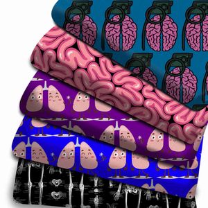 Fabric 50*145cm Polyester Cotton Brain Organ Fabric Medical Design Diy Flaps for Cloth Cora Verio Leaving Pillow Fabric P230506