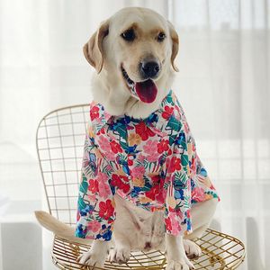 Smyczki Summer Big Dog Shirt Duży pies płaszcz ubrania welsh corgi samoyed husky golden retriever sheepdog pies odzież strój kostiumowy