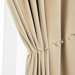 Curtain Light Luxury Retro Curtains For Living Room Bedroom Solid Color Velvet Blackout Home Custom Window