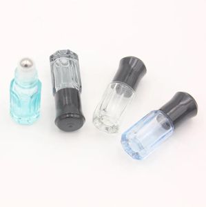 Garrafas de embalagem coloridas pequenas 3ml garrafa de rolo de vidro 6ml mini garrafas de óleo essencial 9ml com rolo de aço inoxidável na bola