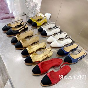 Classic designer sandals High Quality Womens wedding dress shoes summer thick heels fashion round head slides 100% leather Platform office large size sandal 34-43