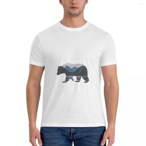 Erkek Polos Dağ Bear Fitted T-Shirt Kısa Kollu Tee Erkekler Düz Siyah Tişörtler Adam Giysileri