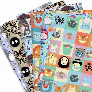 Fabric 50*145cm/50*45cm anime ghibli diy totoro cartoon polyester/cotton/canvas/satin fabric patchwork fabric child cora doll curtain P230506