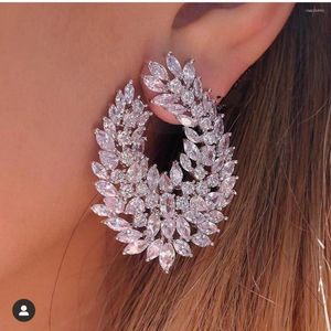 Stud Earrings Luxury Semi-sector Top Quality Cubic Zirconia Earring Arrival Jewellery Boucles D'oreille Women Bijoute