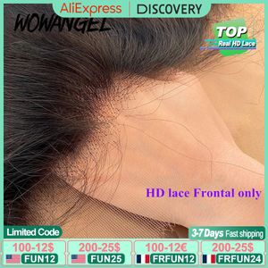 Hair Piece Wow Angel 13x6 HD Lace Frontal Invisível Transparente Renda Melt Skins Straight 13x4 Somente humano Remy pré -arrancado 230505