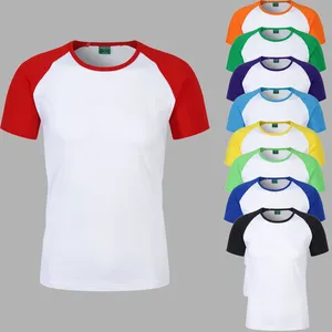 Sublimation Raglan Sleeve 셔츠 폴리 에스테르 셔츠 파티 파티 용품 공통 면화 느낌 셔츠 사용자 정의 셔츠 로고 인쇄