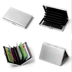 Titulares de cartões portador de aço inoxidável homem liga de alumínio Slim Anti Protect Business Id Women Women Wallet Metal Case