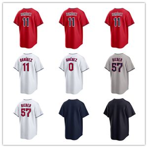 Jerseys de beisebol personalizada Homens Mulheres Juventude 38 Steven Kwan 0 Andres Gimenez 27 Austin Hedges 23 Bo Naylor 13 Gabriel Arias 6 David Fry