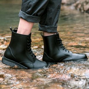 Klänningskor Fashion Rain Boots Men Frosted Nonslip Wearresistent Rubber Shoes Casual Short Water Men 230505