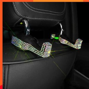 2PCS Car Seat Headrest Hanger Bag Hook Holder for Bag Purse Cloth Auto Fastener Clip Car Stuff Bling Car Accessories for Girls