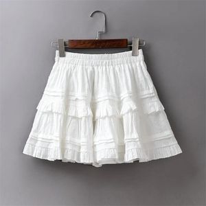 Spódnice kobiety wysoka talia w połowie spódnicy letnie damskie damskie liniowo plisowane ciasto spódnica żeńska mini parasola spódnice czarne białe 230506