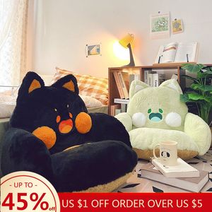 Kissen Dekoratives Kissen Kawaii Weiche Katze Tier Sitzkissen Gefülltes Plüschsofa Innenboden Zuhause Stuhl Dekor Winter Kinder Mädchen Geschenk Cuscino 230505