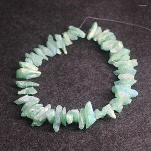 Hänge halsband gröna ab crystal point diy kvinnor ädelsten pärlor reiki helande chakra smycken borrat halvädelare tillbehör