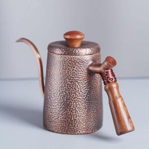 Narzędzia czyste czerwono -miedziane kawa herbata filiżanka łyżka łyżka naczyń długie gęsiecie wylewka czajnik ręka kroplowa czajnik turecki zestaw do kawy