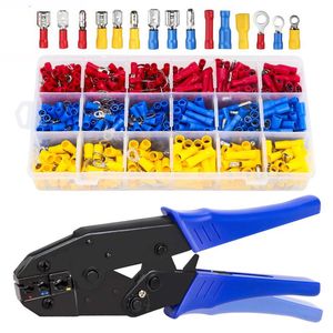 Tang HS30J Drahtanschlüsse Crimping Tool Isoliert Draht Crimper Kit mit 700 pcs isoliertem Butt Bullet Spaten -Gabel -Ring -Crimp -Anschluss