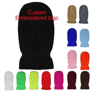 Berets Custom Logo Balaclava Customize Text Men's Winter Hat Face Mask Neck Warmer Beanies Motorcycle Male Stocking CapBerets