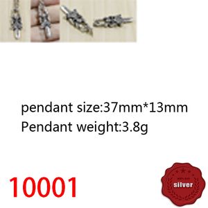 10001 Hip Hop S925 Sterling Silver Small Sword Penant Par Personliga kreativa smycken Retro Punk Hip Hop Pendant